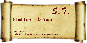 Simtion Tünde névjegykártya