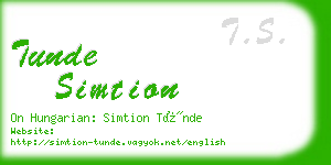 tunde simtion business card